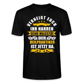 Lustige Heilpraktiker Spruch - Stanley/Stella Unisex Bio-T-Shirt CRAFTER - Schwarz - Vorne - Alina (178cm) & Michal (187cm)