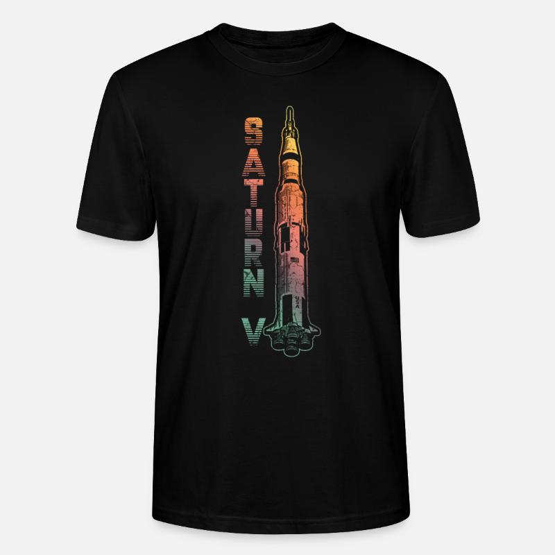 Fusée Saturn V - T-shirt bio CRAFTER Stanley Stella Unisexe - noir