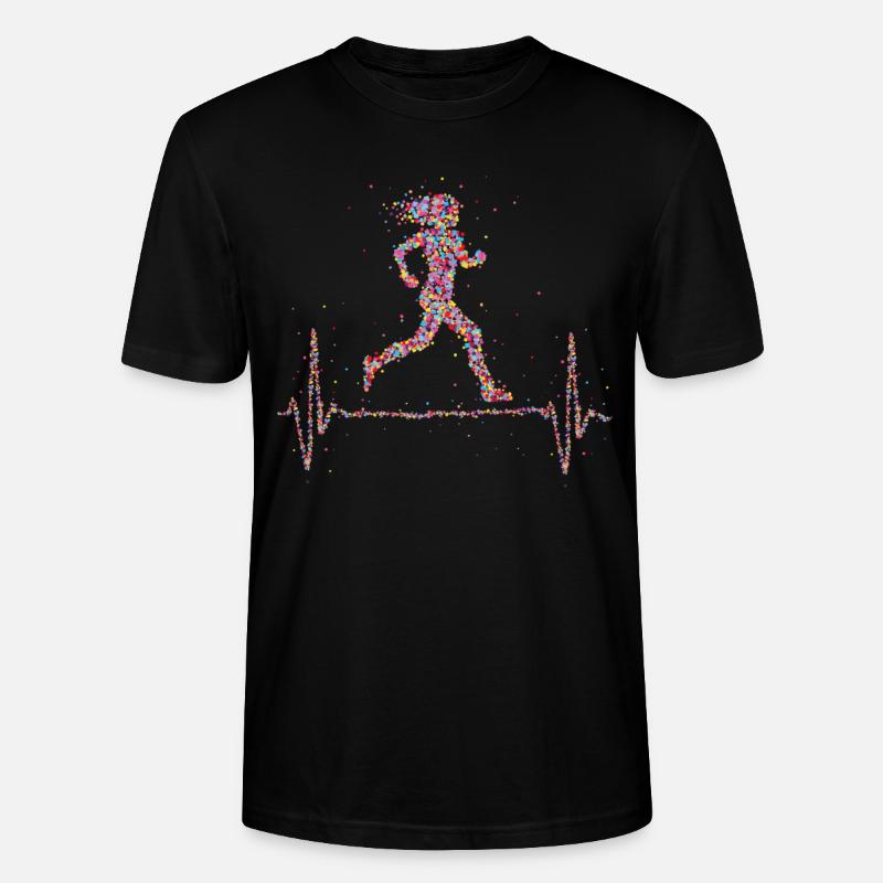 Joggen Herzschlag Läuferin Marathon - Stanley/Stella Unisex Bio-T-Shirt CRAFTER - Schwarz