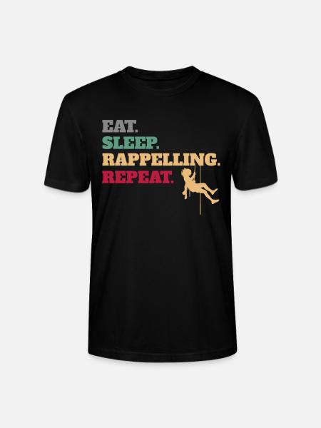 Eat Sleep Rappelling Repeat - Stanley/Stella CRAFTER Unisex Organic T-Shirt - black