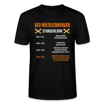 Kfz Mechatroniker Spruch Kfz Mechaniker - Stanley/Stella Unisex Bio-T-Shirt CRAFTER - Schwarz - Vorne - Alina (178cm) & Michal (187cm)