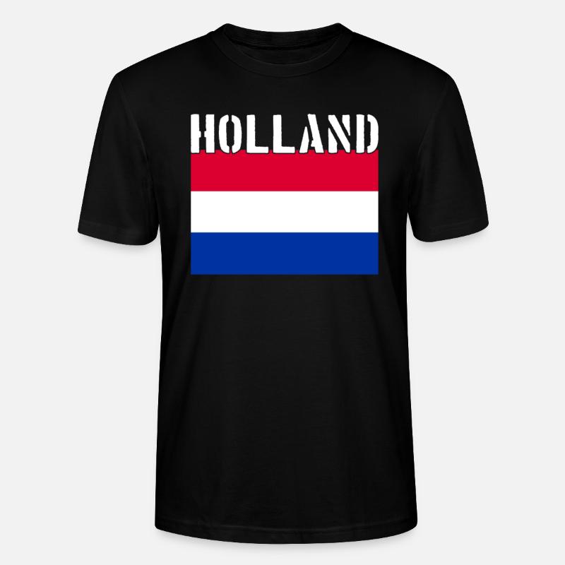 Hollande Pays-Bas Drapeau - T-shirt bio CRAFTER Stanley Stella Unisexe - noir