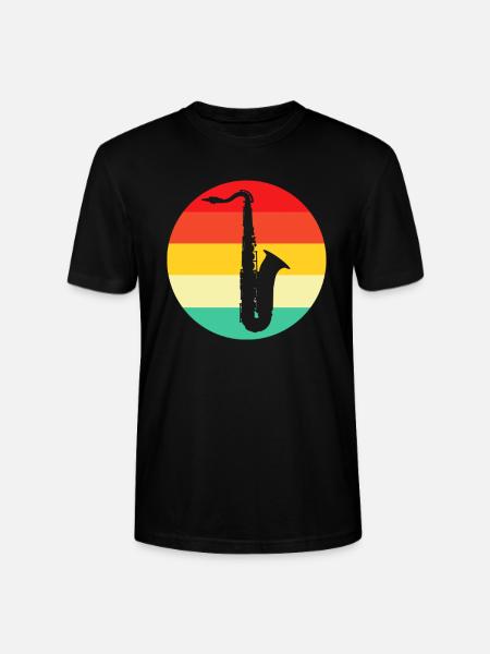 Saxophone Rétro - T-shirt bio CRAFTER Stanley Stella Unisexe - noir