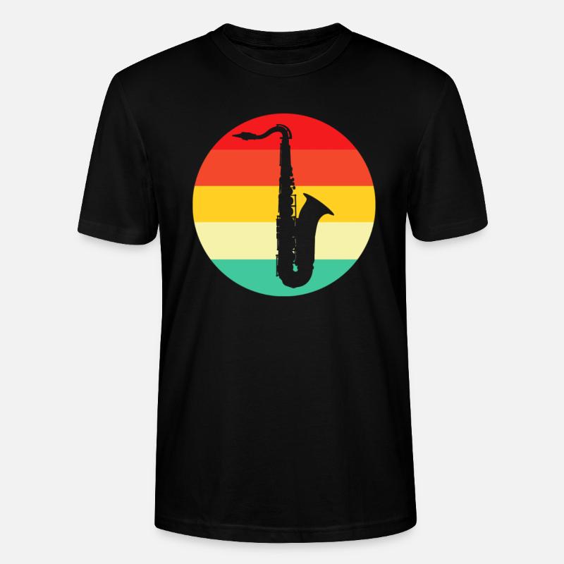 Saxophon Retro - Stanley/Stella Unisex Bio-T-Shirt CRAFTER - Schwarz