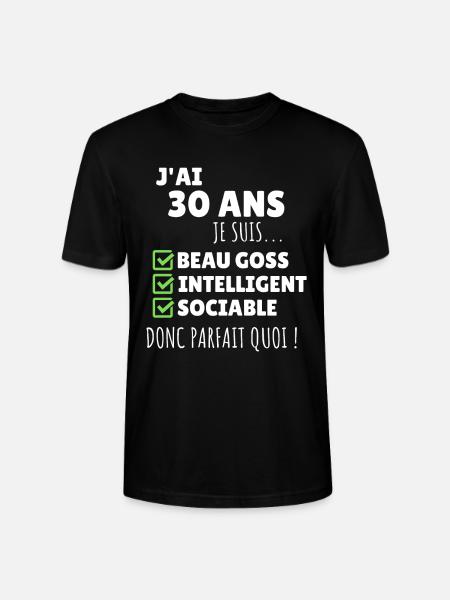 J'ai 30 ans anniversaire 30 ans homme humour - T-shirt bio CRAFTER Stanley Stella Unisexe - noir