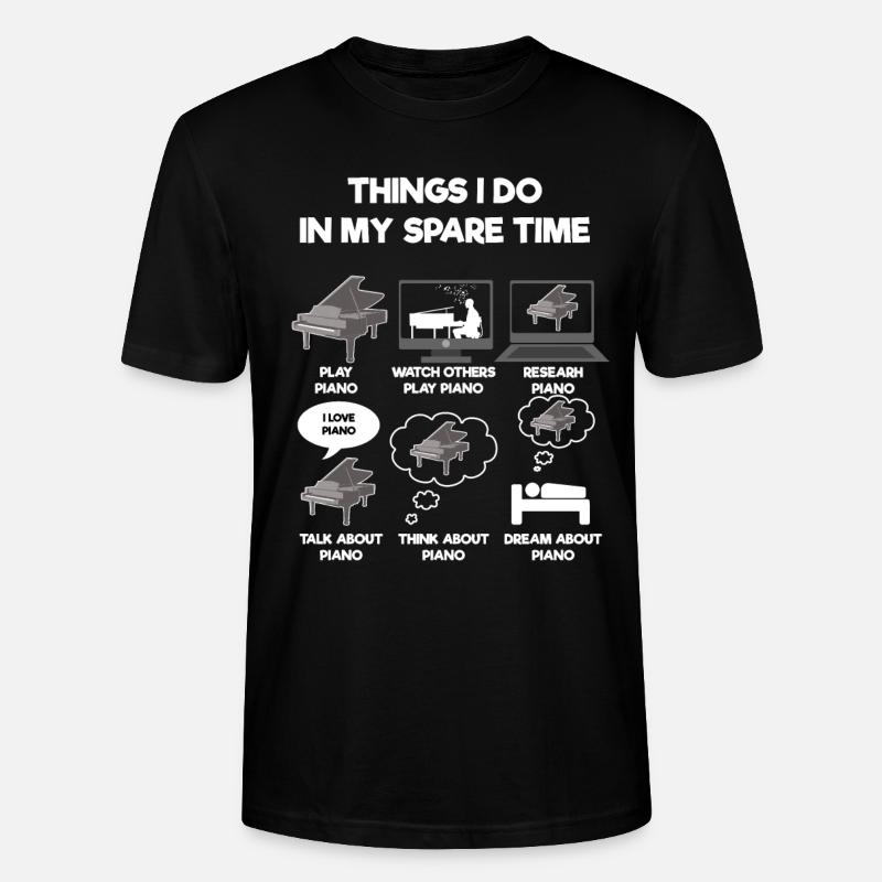 Piano Klavier - Stanley/Stella Unisex Bio-T-Shirt CRAFTER - Schwarz