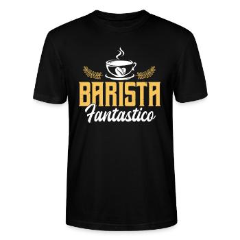 Barista - Stanley/Stella Unisex Bio-T-Shirt CRAFTER - Schwarz - Vorne - Alina (178cm) & Michal (187cm)