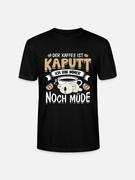 Der Kaffee ist Kaputt Langschläfer - Stanley/Stella Unisex Bio-T-Shirt CRAFTER - Schwarz