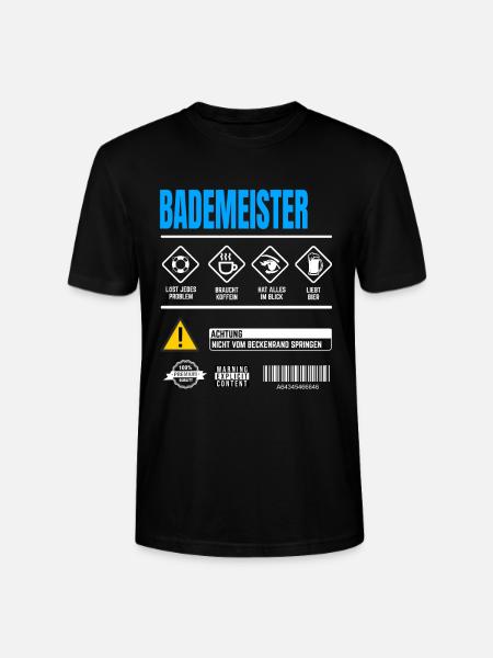 Bademeister Gebrauchsanweisung Warnhinweise - Stanley/Stella Unisex Bio-T-Shirt CRAFTER - Schwarz
