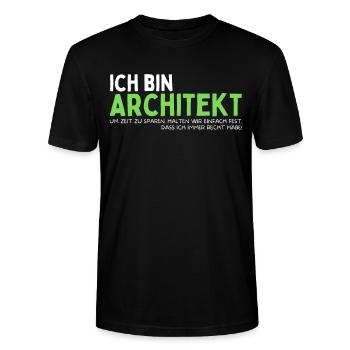 Architekt Lustiges Architekten Spruch - Stanley/Stella Unisex Bio-T-Shirt CRAFTER - Schwarz - Vorne - Alina (178cm) & Michal (187cm)