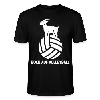 BOCK AUF VOLLEYBALL - LUSTIGER VOLLEYBALLSPIELER - Stanley/Stella Unisex Bio-T-Shirt CRAFTER - Schwarz - Vorne - Alina (178cm) & Michal (187cm)