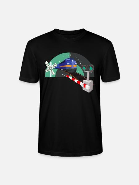 Eisenbahn Übergang Schranke Eisenbahner - Stanley/Stella Unisex Bio-T-Shirt CRAFTER - Schwarz
