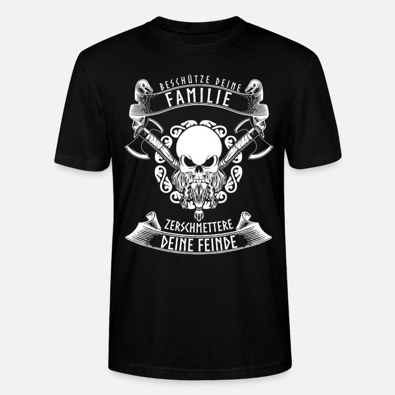 Wikinger Axt Spruch Odhin Valhalla - Stanley/Stella Unisex Bio-T-Shirt CRAFTER - Schwarz