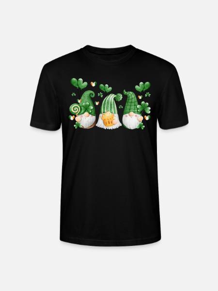 Gnome Irish Lucky Beer Drinking - Stanley/Stella CRAFTER Unisex Organic T-Shirt - black