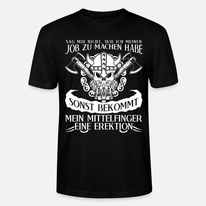 Wikinger Mittelfinger Odhin Valhalla - Stanley/Stella Unisex Bio-T-Shirt CRAFTER - Schwarz