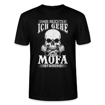 Mir Reichts Ich gehe Mofa fahren I Motorrad - Stanley/Stella Unisex Bio-T-Shirt CRAFTER - Schwarz - Vorne - Alina (178cm) & Michal (187cm)