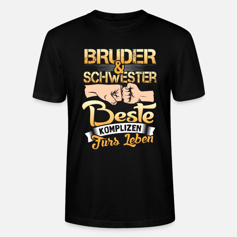 Bruder und Schwester beste Komplizen - Stanley/Stella Unisex Bio-T-Shirt CRAFTER - Schwarz