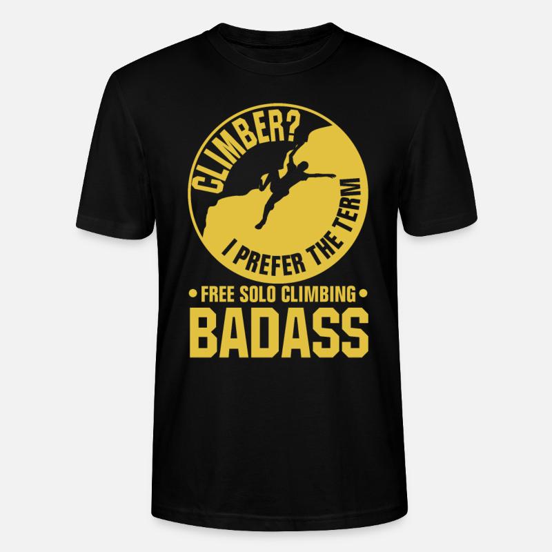 Escalade solo gratuite - T-shirt bio CRAFTER Stanley Stella Unisexe - noir
