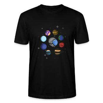 Astronaut - Stanley/Stella Unisex Bio-T-Shirt CRAFTER - Schwarz - Vorne - Alina (178cm) & Michal (187cm)
