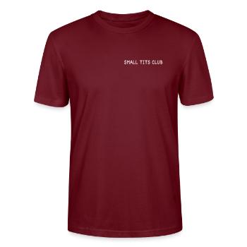 Small Tits Club Confident Woman - Stanley/Stella Unisex Bio-T-Shirt CRAFTER - Burgunderrot - Vorne - Alina (178cm) & Michal (187cm)