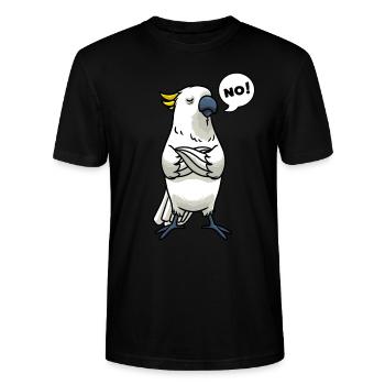 Stubborn Cockatoo Parrots Bird - Stanley/Stella CRAFTER Unisex Organic T-Shirt - black - Front - Alina (178cm) & Michal (187cm)