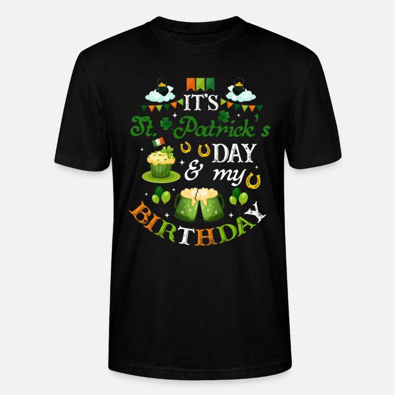 Anniversaire de la Saint-Patrick - T-shirt bio CRAFTER Stanley Stella Unisexe - noir
