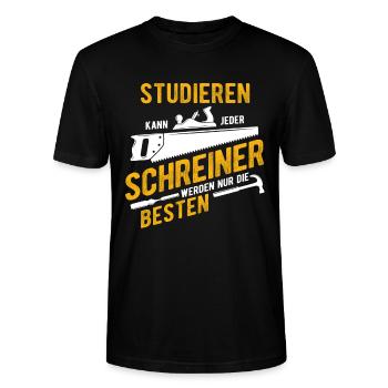 Schreiner - Studieren Kann Jeder Schreiner Nur Die - Stanley/Stella Unisex Bio-T-Shirt CRAFTER - Schwarz - Vorne - Alina (178cm) & Michal (187cm)