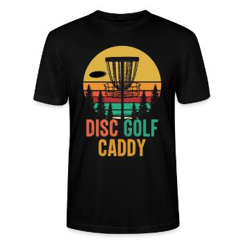 Disc Golf Caddy Golf Liebhaber Golfer Retro Vintage - Stanley/Stella Unisex Bio-T-Shirt CRAFTER - Schwarz - Vorne - Alina (178cm) & Michal (187cm)