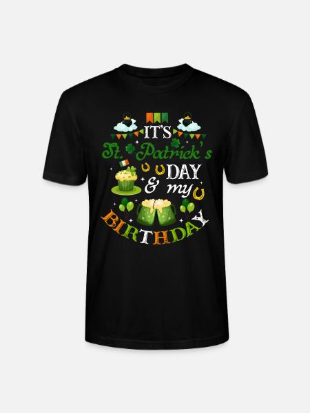 St Patrick's Day Birthday - Stanley/Stella CRAFTER Unisex Organic T-Shirt - black