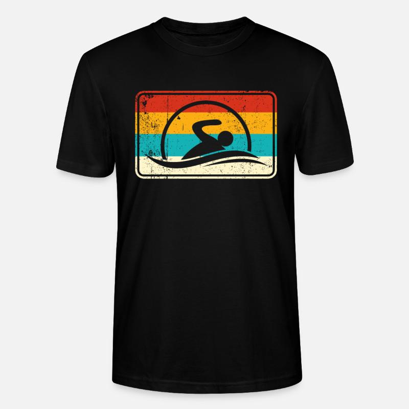 Nageur Nageur Logo Rétro - T-shirt bio CRAFTER Stanley Stella Unisexe - noir