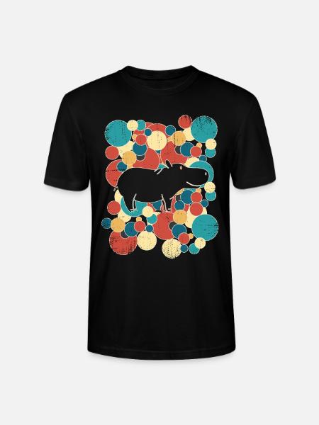 Nilpferd Flußpferd - Stanley/Stella Unisex Bio-T-Shirt CRAFTER - Schwarz