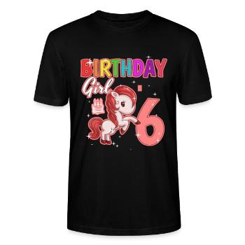 Geburtstag 6 - Stanley/Stella Unisex Bio-T-Shirt CRAFTER - Schwarz - Vorne - Alina (178cm) & Michal (187cm)