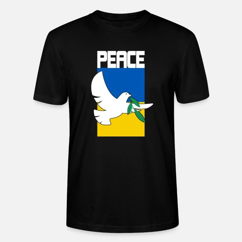 Ukraine Flagge Frieden Geschenkidee - Stanley/Stella Unisex Bio-T-Shirt CRAFTER - Schwarz