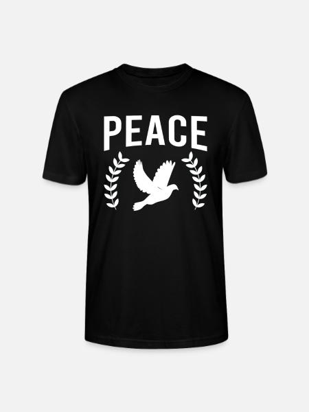 Peace Dove Peace Peace - Stanley/Stella CRAFTER Unisex Organic T-Shirt - black
