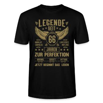 Legende seit 66 Jahren 66. Geburtstag - Stanley/Stella Unisex Bio-T-Shirt CRAFTER - Schwarz - Vorne - Alina (178cm) & Michal (187cm)