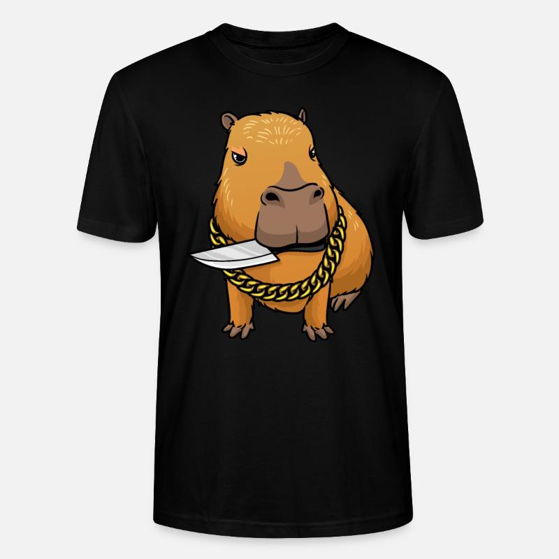Capybara Con Coltello Funny Capybara - Maglietta unisex ecologica CRAFTER di Stanley/Stella - nero