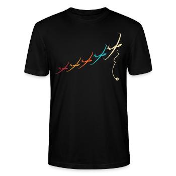 Segelflieger Segelflug Segelfliegen - Stanley/Stella Unisex Bio-T-Shirt CRAFTER - Schwarz - Vorne - Alina (178cm) & Michal (187cm)