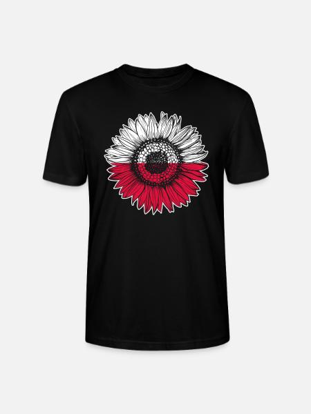 Poland Flag Sunflower - Stanley/Stella CRAFTER Unisex Organic T-Shirt - black