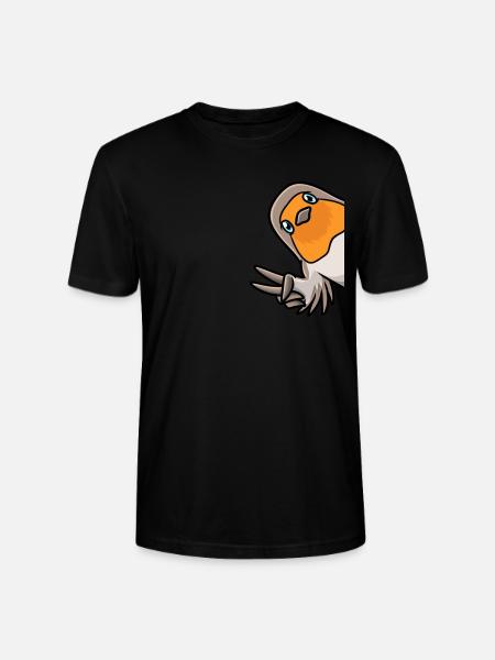 Robin elsker fugl - Stanley Stella CRAFTER unisex økologisk-T-shirt - sort