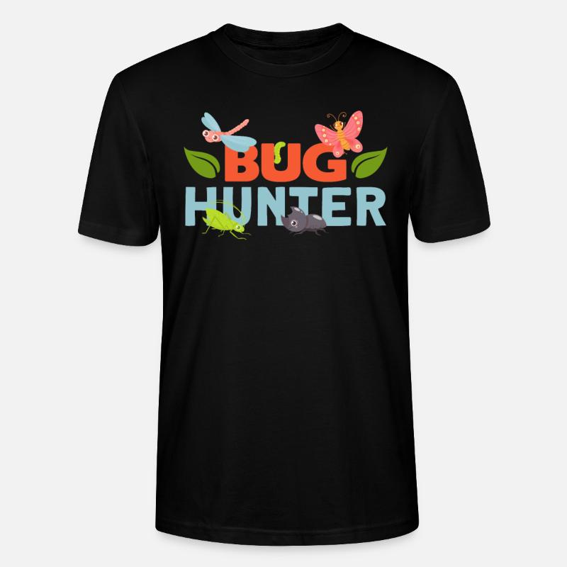 Bug Hunter Collecting Ideabettle - Stanley/Stella CRAFTER Unisex Organic T-Shirt - black