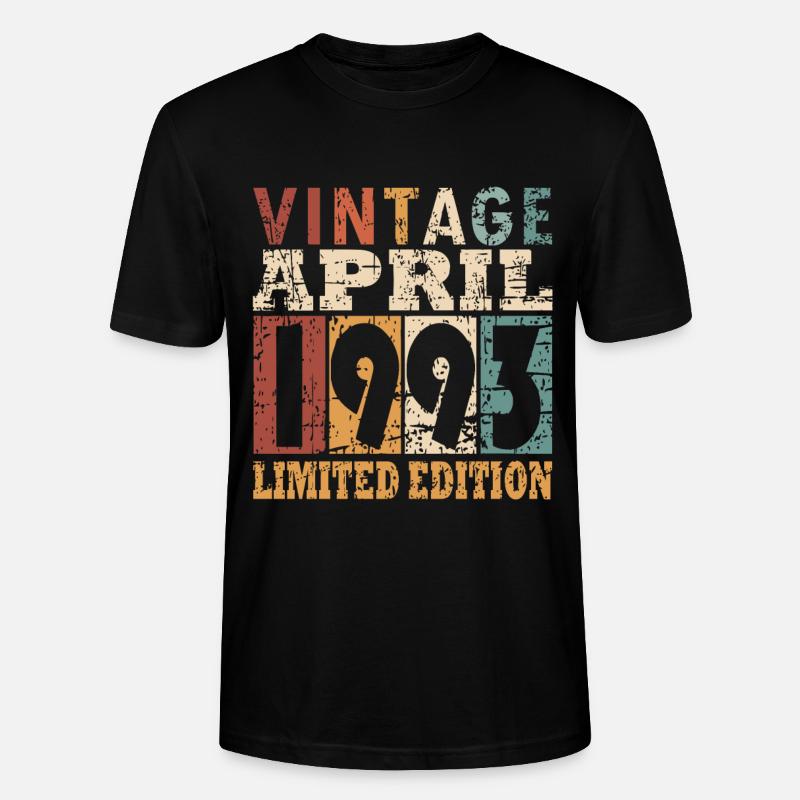 Avril 1993 Naissance - T-shirt bio CRAFTER Stanley Stella Unisexe - noir
