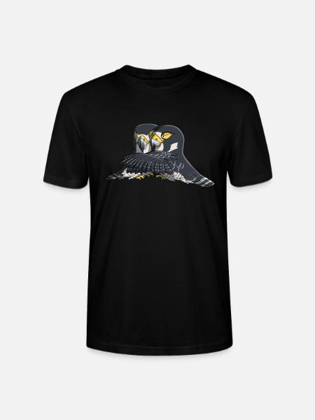 Hugging Peregrine Falcon Birds - Stanley/Stella CRAFTER Unisex Organic T-Shirt - black
