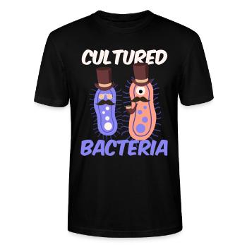 Bactéries cultivées Microbiologie Chimie - T-shirt bio CRAFTER Stanley Stella Unisexe - noir - Devant - Alina (178cm) & Michal (187cm)