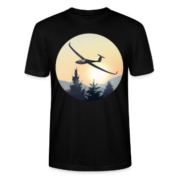 Segelflieger Segelfliegen Segelflugzeug - Stanley/Stella Unisex Bio-T-Shirt CRAFTER - Schwarz - Vorne - Alina (178cm) & Michal (187cm)