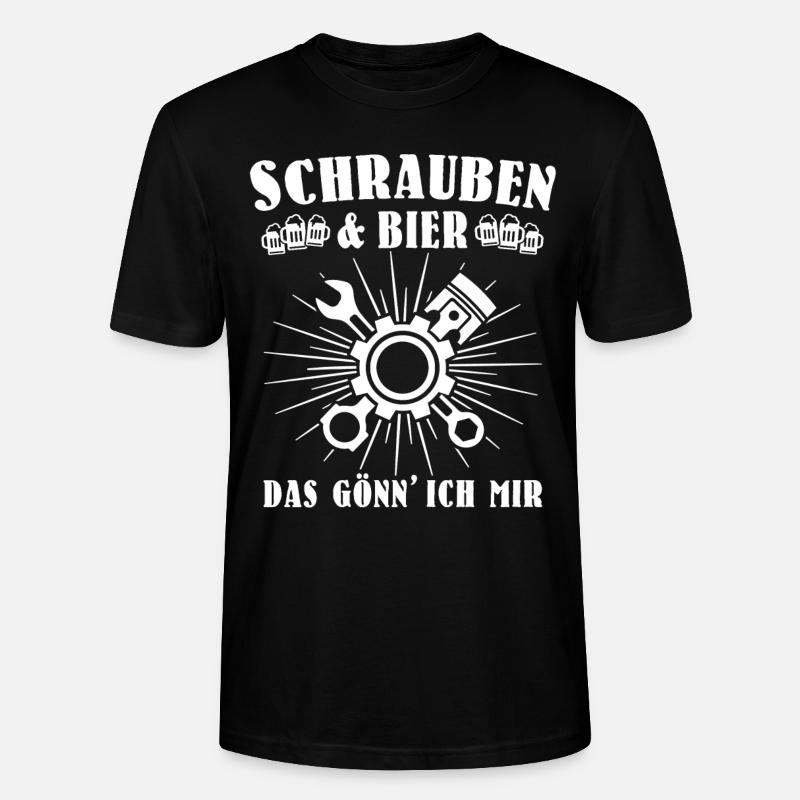 Schrauber Bier Schrauben Autoschrauber Biertrinker - Stanley/Stella Unisex Bio-T-Shirt CRAFTER - Schwarz