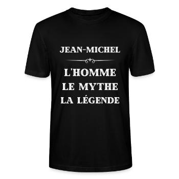 jean michel homme mythe legende humour cadeau - T-shirt bio CRAFTER Stanley Stella Unisexe - noir - Devant - Alina (178cm) & Michal (187cm)