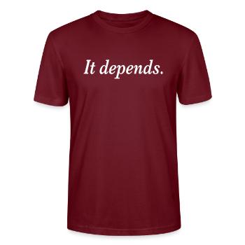 Law Studies State Examination Law University - Stanley/Stella CRAFTER Unisex Organic T-Shirt - burgundy - Front - Alina (178cm) & Michal (187cm)