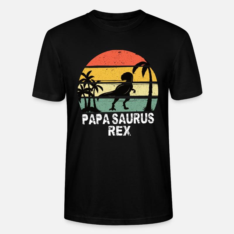 Papa Saurus Rex - Stanley/Stella Unisex Bio-T-Shirt CRAFTER - Schwarz