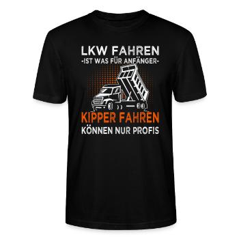 Kipper fahren können nur Profis - Stanley/Stella Unisex Bio-T-Shirt CRAFTER - Schwarz - Vorne - Alina (178cm) & Michal (187cm)