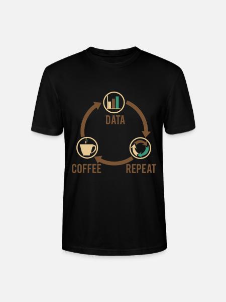 Data Coffee - Stanley/Stella CRAFTER Unisex Organic T-Shirt - black